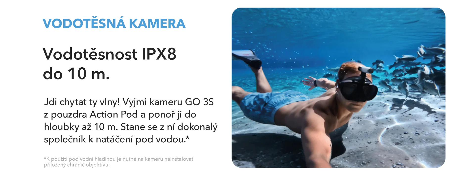 Insta360 Go 3s vodotěsná kamera